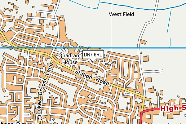 DN7 6RL map - OS VectorMap District (Ordnance Survey)