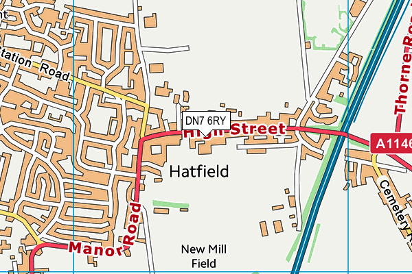 Victoria Hall map (DN7 6RY) - OS VectorMap District (Ordnance Survey)