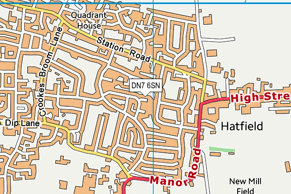 DN7 6SN map - OS VectorMap District (Ordnance Survey)