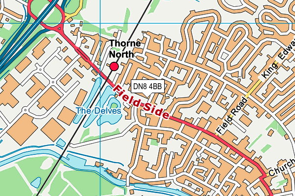 DN8 4BB map - OS VectorMap District (Ordnance Survey)