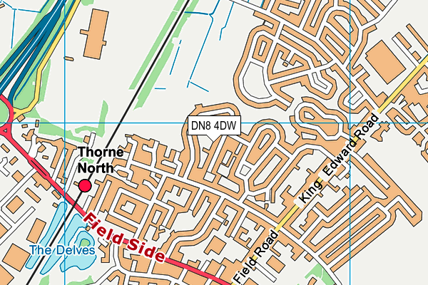 DN8 4DW map - OS VectorMap District (Ordnance Survey)