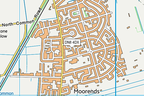 DN8 4DX map - OS VectorMap District (Ordnance Survey)