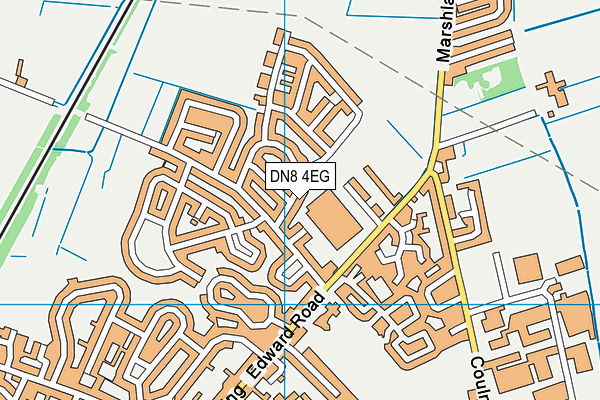 DN8 4EG map - OS VectorMap District (Ordnance Survey)