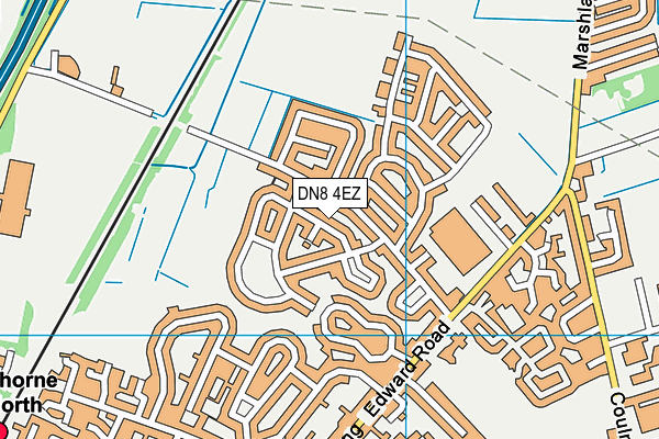 DN8 4EZ map - OS VectorMap District (Ordnance Survey)