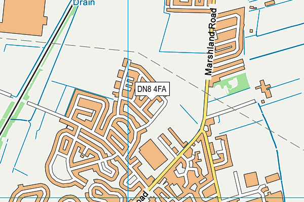 DN8 4FA map - OS VectorMap District (Ordnance Survey)
