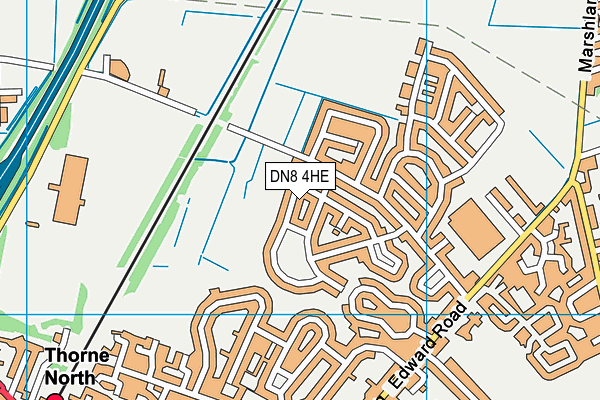 DN8 4HE map - OS VectorMap District (Ordnance Survey)