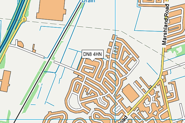 DN8 4HN map - OS VectorMap District (Ordnance Survey)
