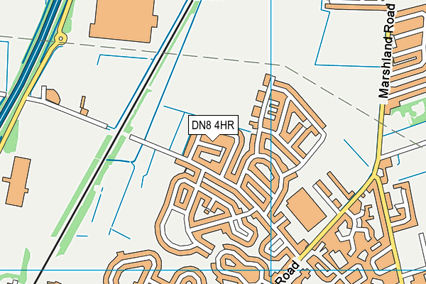 DN8 4HR map - OS VectorMap District (Ordnance Survey)