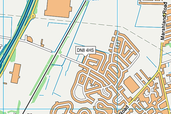 DN8 4HS map - OS VectorMap District (Ordnance Survey)