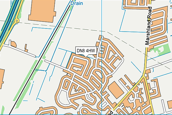 DN8 4HW map - OS VectorMap District (Ordnance Survey)
