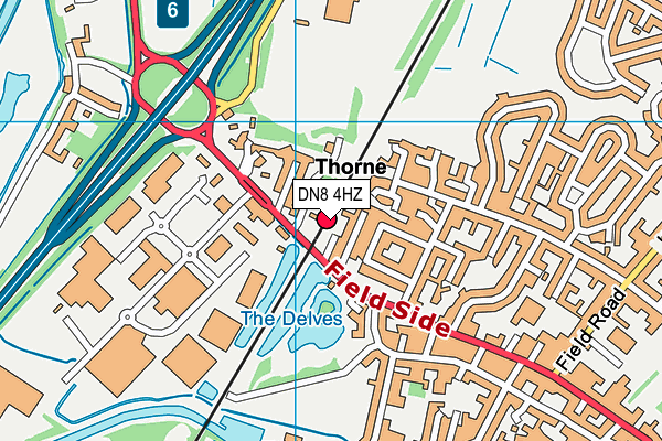 DN8 4HZ map - OS VectorMap District (Ordnance Survey)