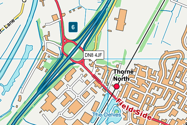 DN8 4JF map - OS VectorMap District (Ordnance Survey)