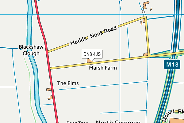 DN8 4JS map - OS VectorMap District (Ordnance Survey)