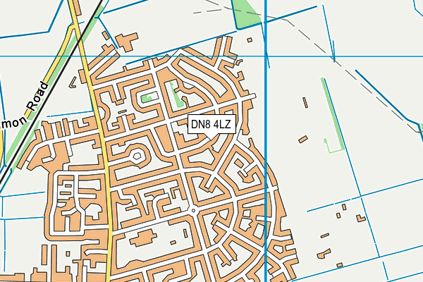 DN8 4LZ map - OS VectorMap District (Ordnance Survey)