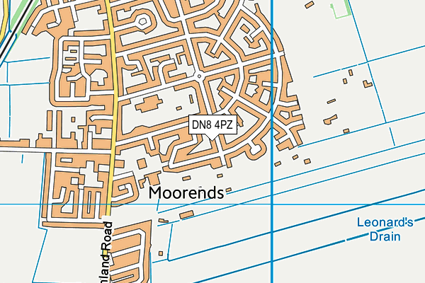 DN8 4PZ map - OS VectorMap District (Ordnance Survey)