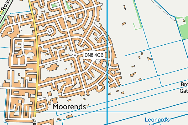 DN8 4QB map - OS VectorMap District (Ordnance Survey)