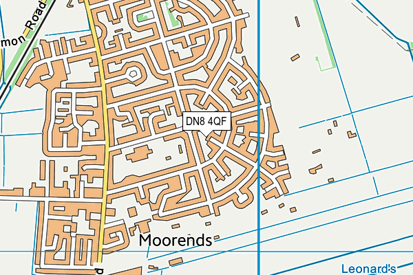 DN8 4QF map - OS VectorMap District (Ordnance Survey)