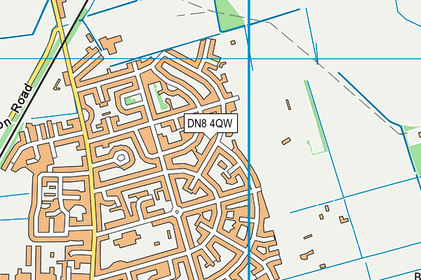 DN8 4QW map - OS VectorMap District (Ordnance Survey)