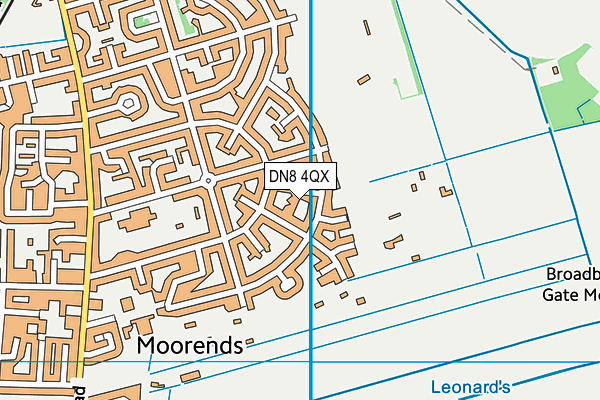 DN8 4QX map - OS VectorMap District (Ordnance Survey)
