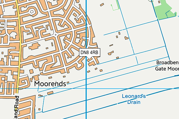 DN8 4RB map - OS VectorMap District (Ordnance Survey)