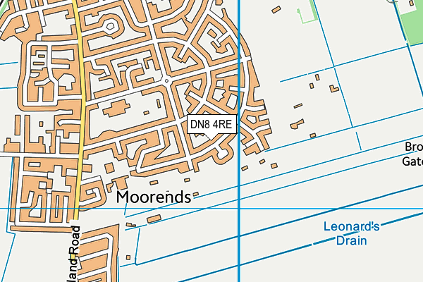 DN8 4RE map - OS VectorMap District (Ordnance Survey)