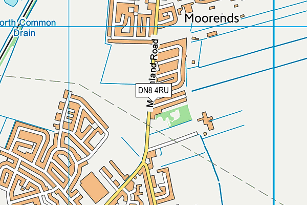 DN8 4RU map - OS VectorMap District (Ordnance Survey)