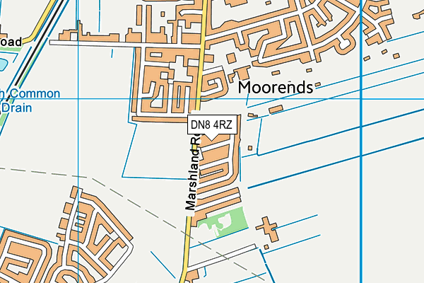 DN8 4RZ map - OS VectorMap District (Ordnance Survey)