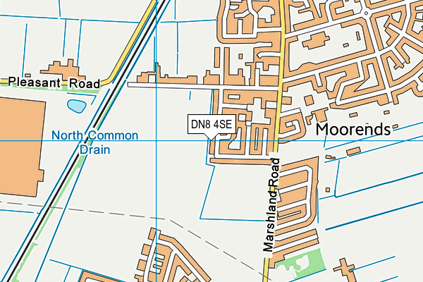 DN8 4SE map - OS VectorMap District (Ordnance Survey)