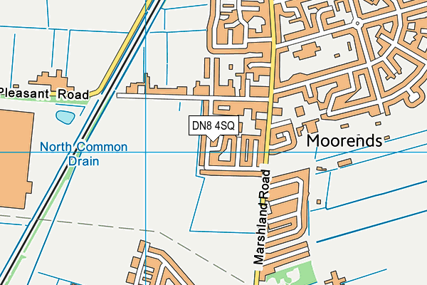 DN8 4SQ map - OS VectorMap District (Ordnance Survey)