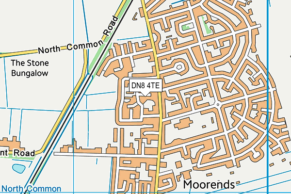 DN8 4TE map - OS VectorMap District (Ordnance Survey)