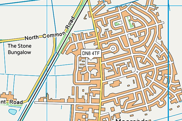 DN8 4TF map - OS VectorMap District (Ordnance Survey)