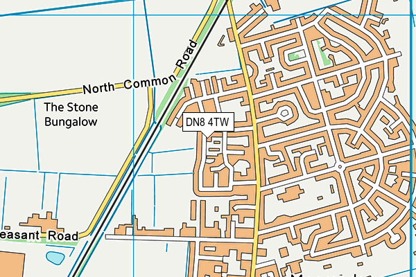 DN8 4TW map - OS VectorMap District (Ordnance Survey)