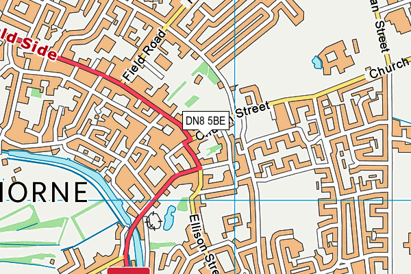 DN8 5BE map - OS VectorMap District (Ordnance Survey)