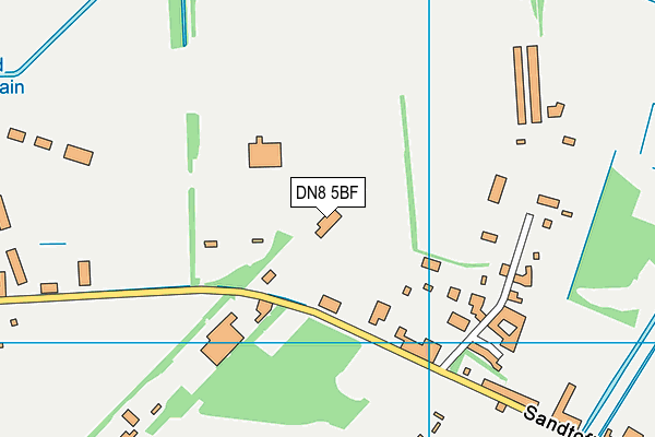 DN8 5BF map - OS VectorMap District (Ordnance Survey)