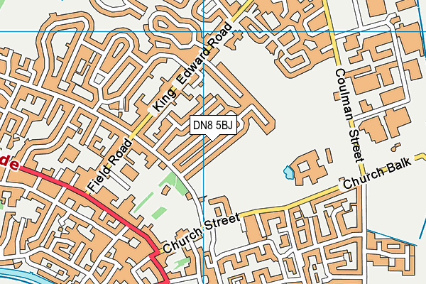 DN8 5BJ map - OS VectorMap District (Ordnance Survey)