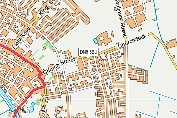 DN8 5BU map - OS VectorMap District (Ordnance Survey)