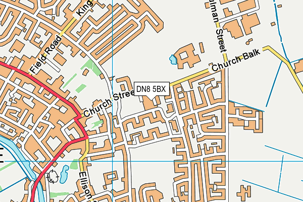 DN8 5BX map - OS VectorMap District (Ordnance Survey)