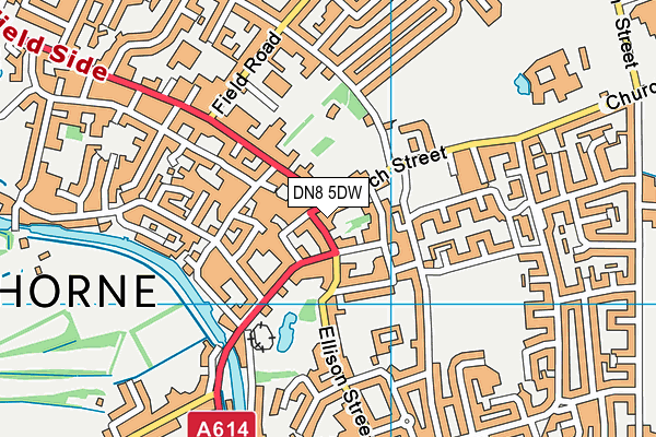 DN8 5DW map - OS VectorMap District (Ordnance Survey)