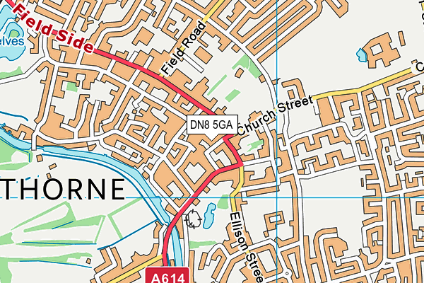 DN8 5GA map - OS VectorMap District (Ordnance Survey)