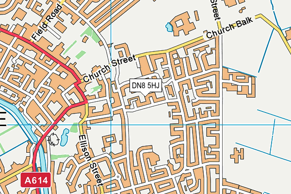 DN8 5HJ map - OS VectorMap District (Ordnance Survey)