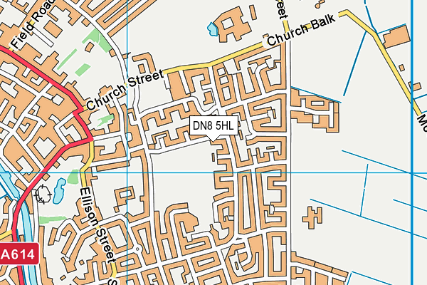 DN8 5HL map - OS VectorMap District (Ordnance Survey)