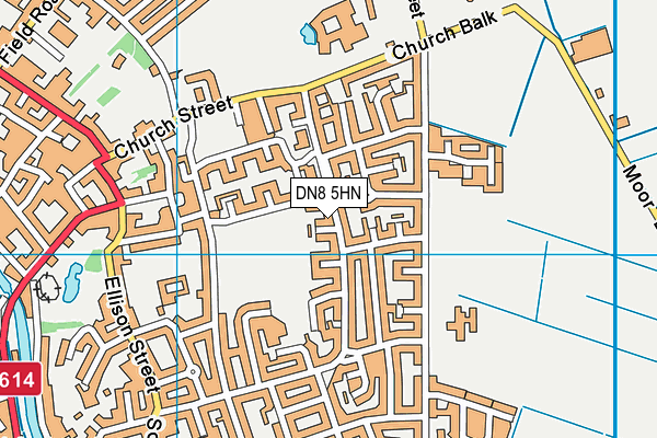 DN8 5HN map - OS VectorMap District (Ordnance Survey)