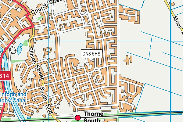 DN8 5HS map - OS VectorMap District (Ordnance Survey)
