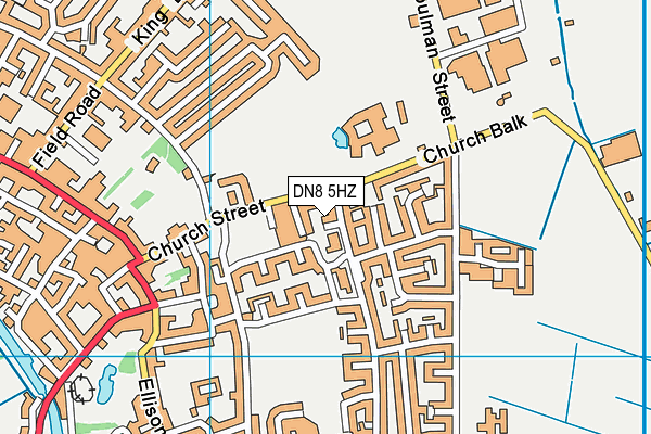 DN8 5HZ map - OS VectorMap District (Ordnance Survey)