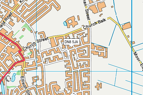 DN8 5JA map - OS VectorMap District (Ordnance Survey)