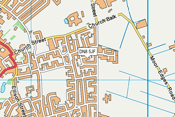 DN8 5JF map - OS VectorMap District (Ordnance Survey)