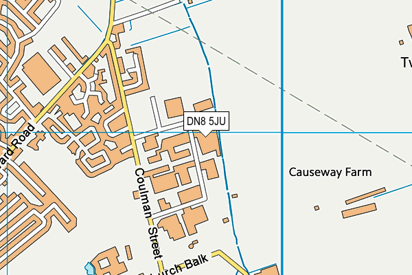 DN8 5JU map - OS VectorMap District (Ordnance Survey)