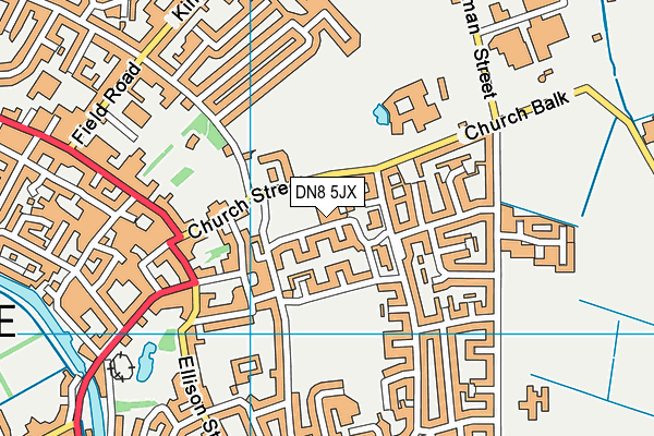 DN8 5JX map - OS VectorMap District (Ordnance Survey)