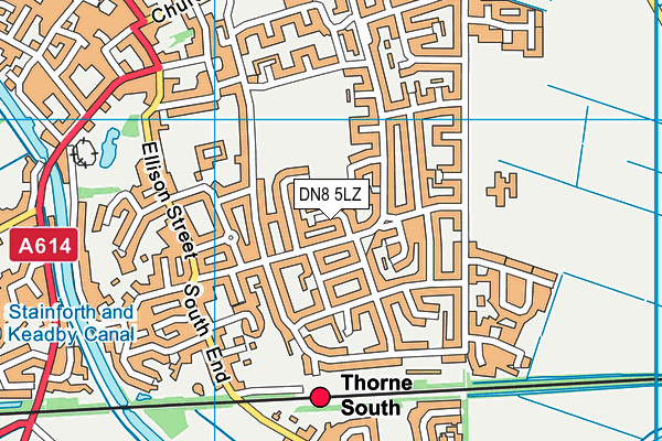 DN8 5LZ map - OS VectorMap District (Ordnance Survey)