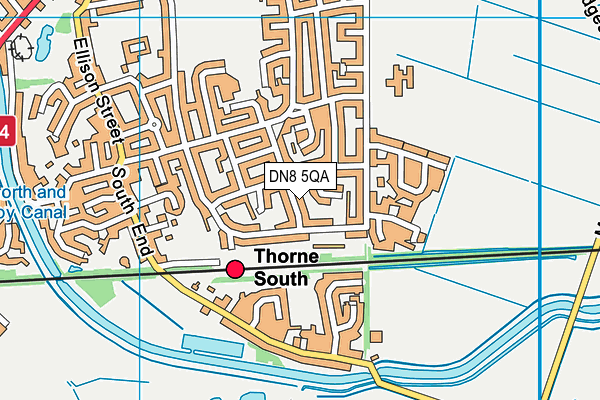 DN8 5QA map - OS VectorMap District (Ordnance Survey)